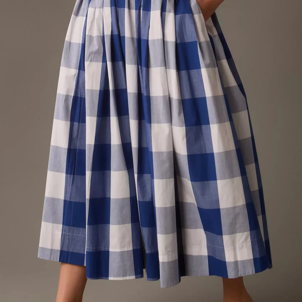 NEW Sunday in Brooklyn Plaid Side-Slit Skirt L - Picture 2 of 3